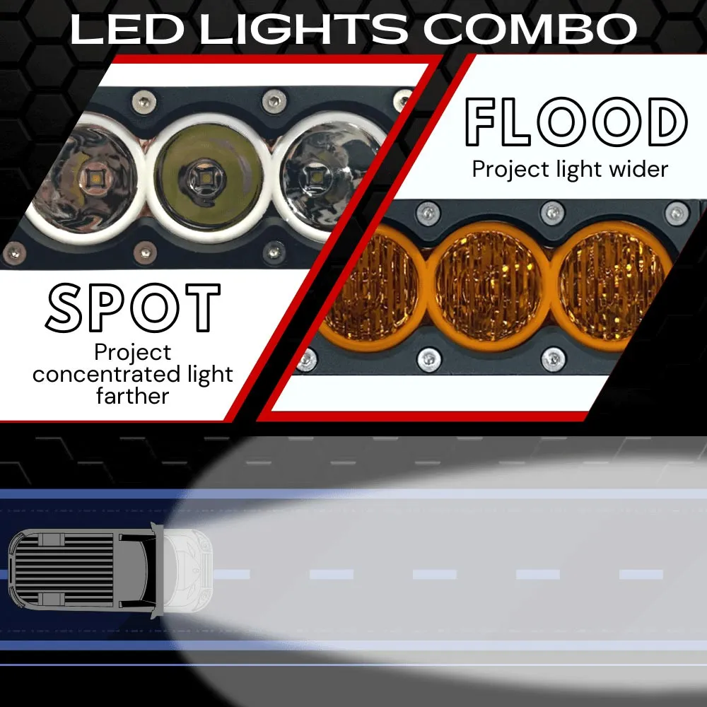 Extreme LED - 50" X6 Amber/White 270W Combo Beam LED Light Bar & Harness Kit