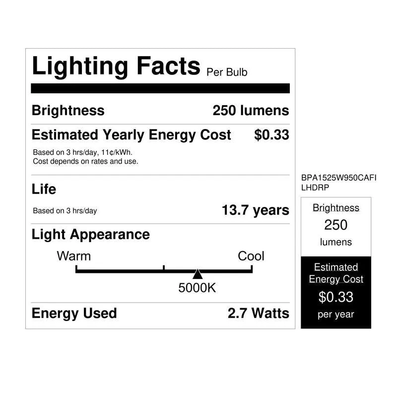 Feit A15 E26 (Medium) Filament LED Bulb Daylight 25 Watt Equivalence 1 pk