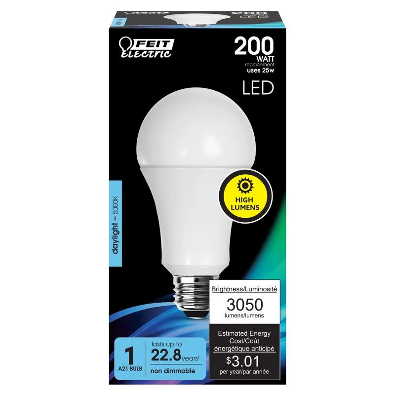 Feit LED A21 E26 (Medium) LED Bulb Daylight 200 Watt Equivalence 1 pk