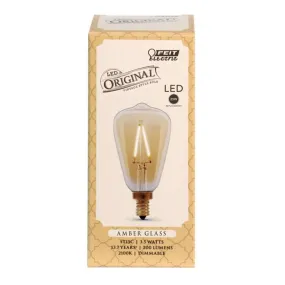 Feit LED Filament ST15 E12 (Candelabra) LED Bulb Amber Soft White 25 Watt Equivalence 1 pk