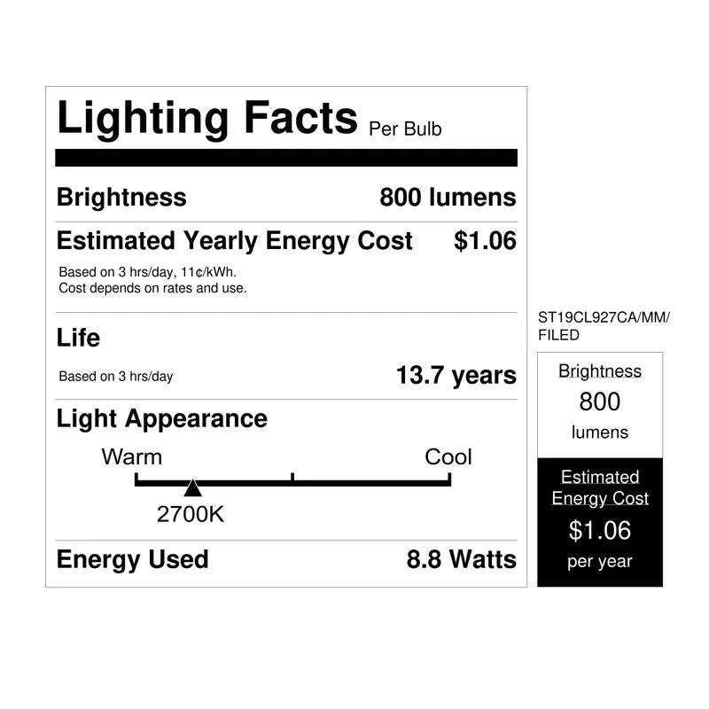 Feit LED Intellibulb ST19 E26 (Medium) LED Motion Activated Bulb Soft White 60 Watt Equivalence 1 pk