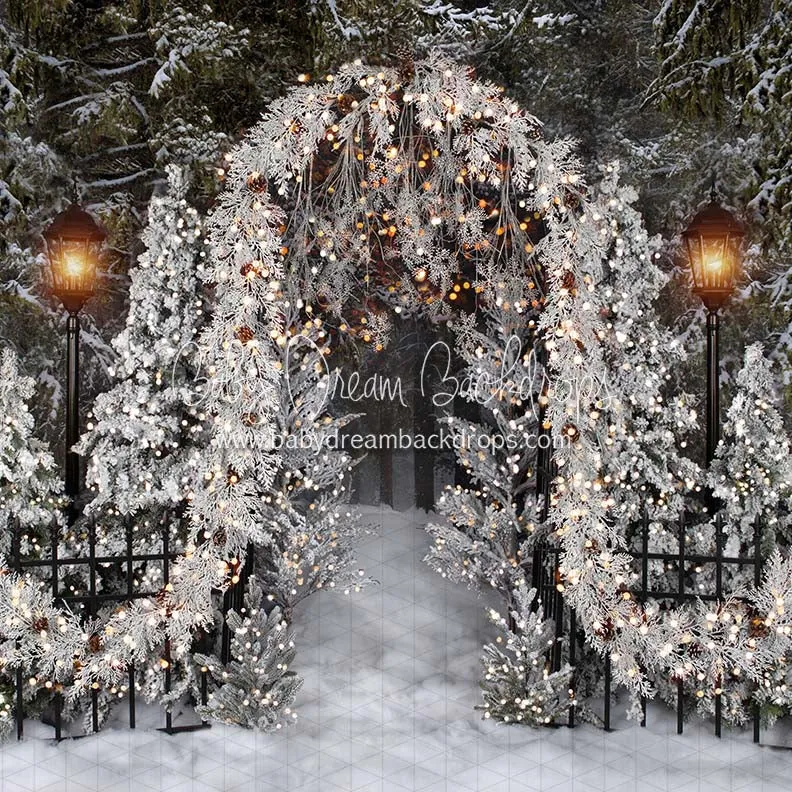 Flocked Forest Gateway Lights