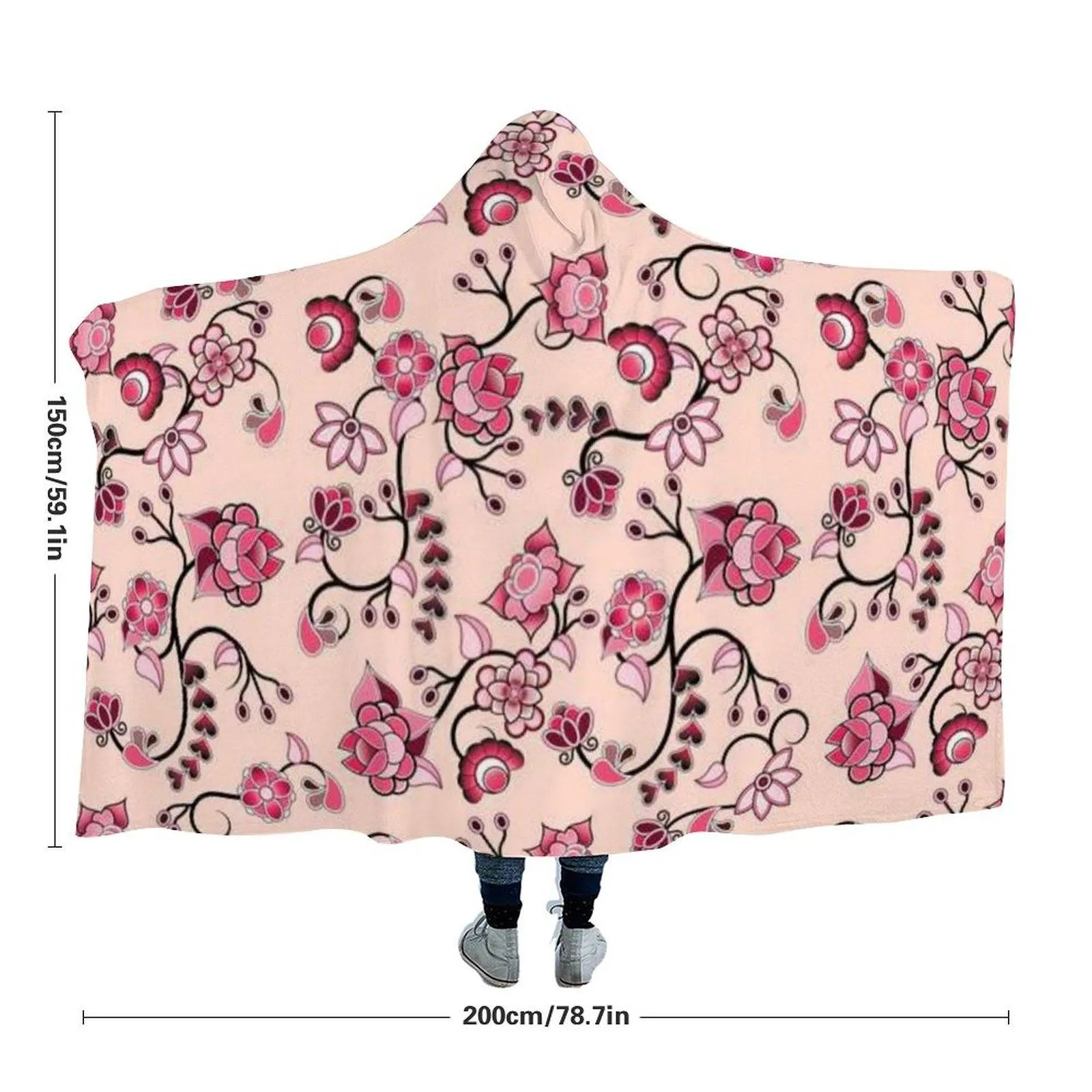 Floral Amour Hooded Blanket