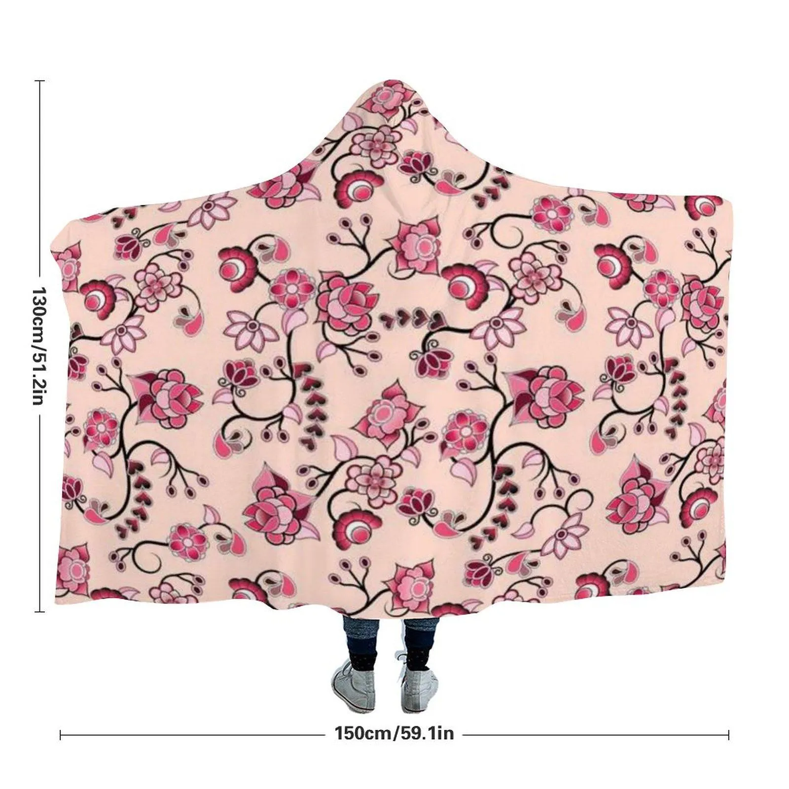 Floral Amour Hooded Blanket