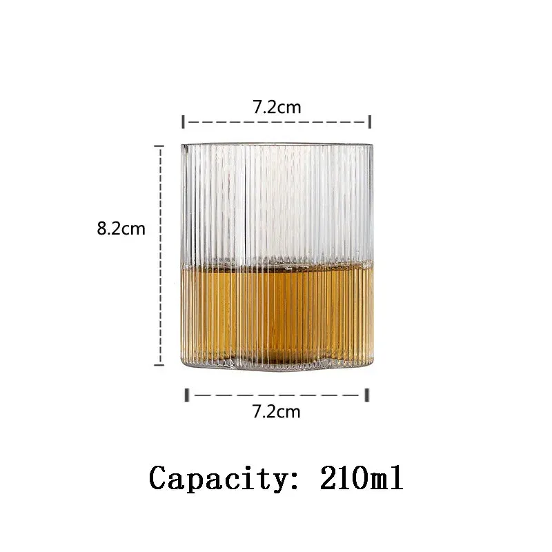 Flower Ribbed Drink Glass - 2 PCS Set