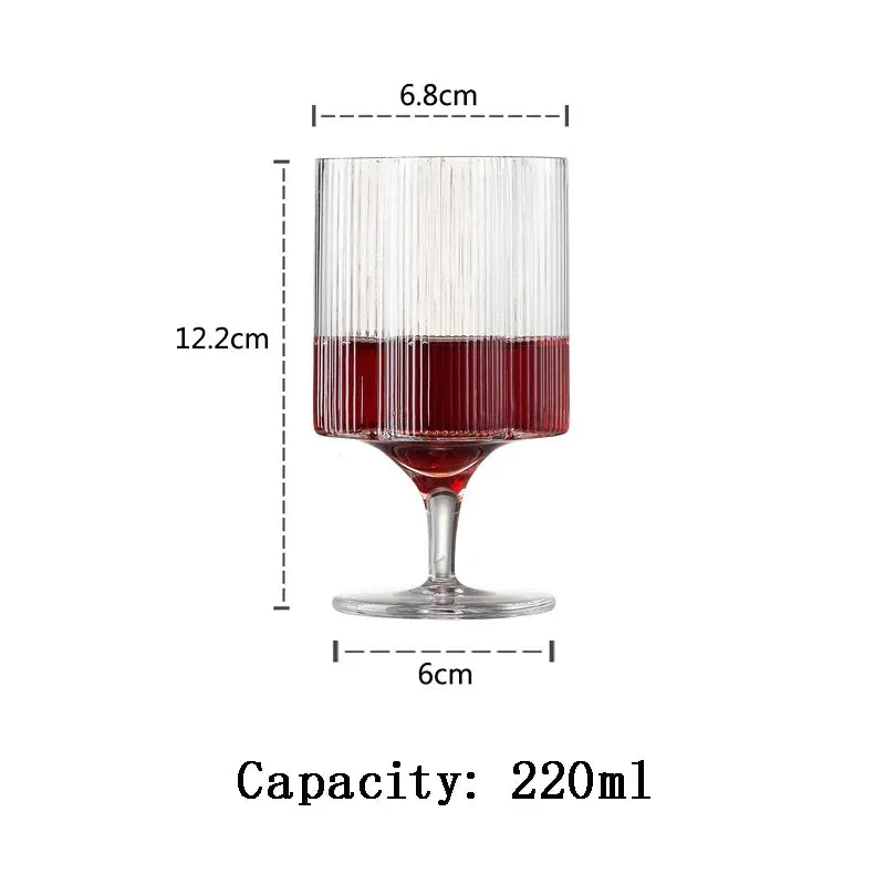 Flower Ribbed Drink Glass - 2 PCS Set