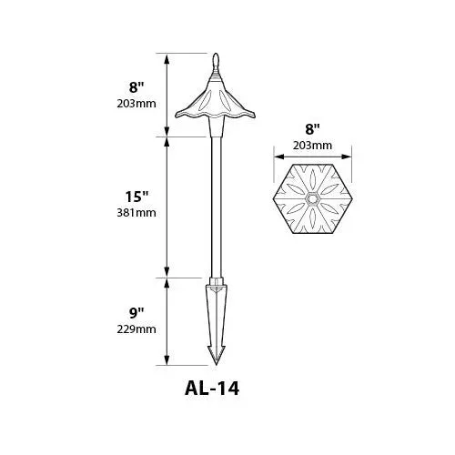 Focus Industries AL-14-LEDP 4W 120V Oriental Hat 8" Area Light