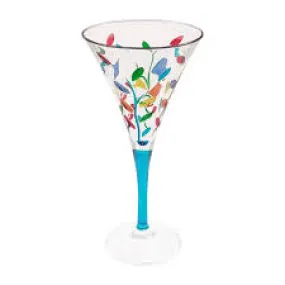 Gage Tree of Life Wine Goblet Blue Stem