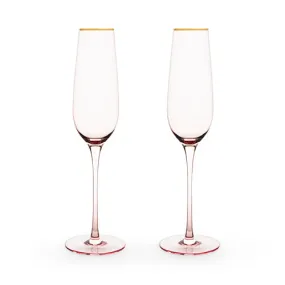 Garden Party: Rose Crystal Champagne Flute Set by Twine