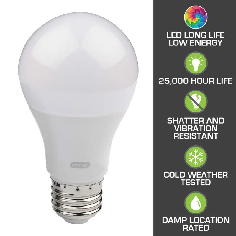 Genie Title 20 Approved A19 E26 (Medium) LED Garage Door Bulb Warm White 60 Watt Equivalence 1 pk