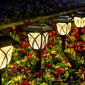 GIGALUMI Solar Lights Outdoor Waterproof, 6 Pack LED Solar Garden Lights, Solar Lights for Outside, Yard, Patio, Landscape, Walkway (Warm White)