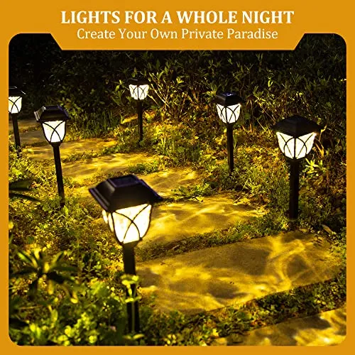 GIGALUMI Solar Lights Outdoor Waterproof, 6 Pack LED Solar Garden Lights, Solar Lights for Outside, Yard, Patio, Landscape, Walkway (Warm White)