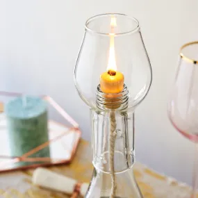 Glass Hurricane Bottle Lamp