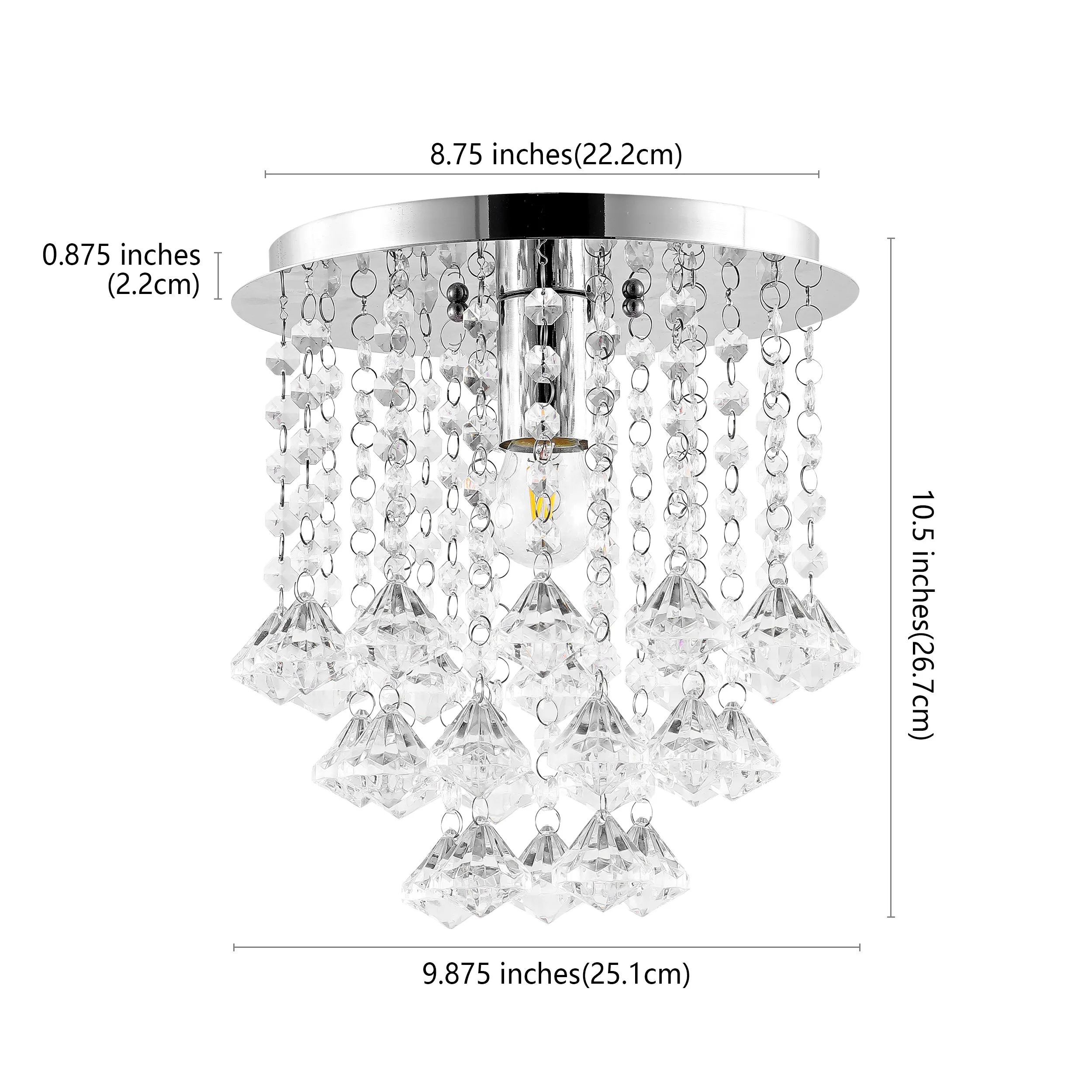 Glenda 9.88" Traditional Transitional Iron LED Semi Flush Mount