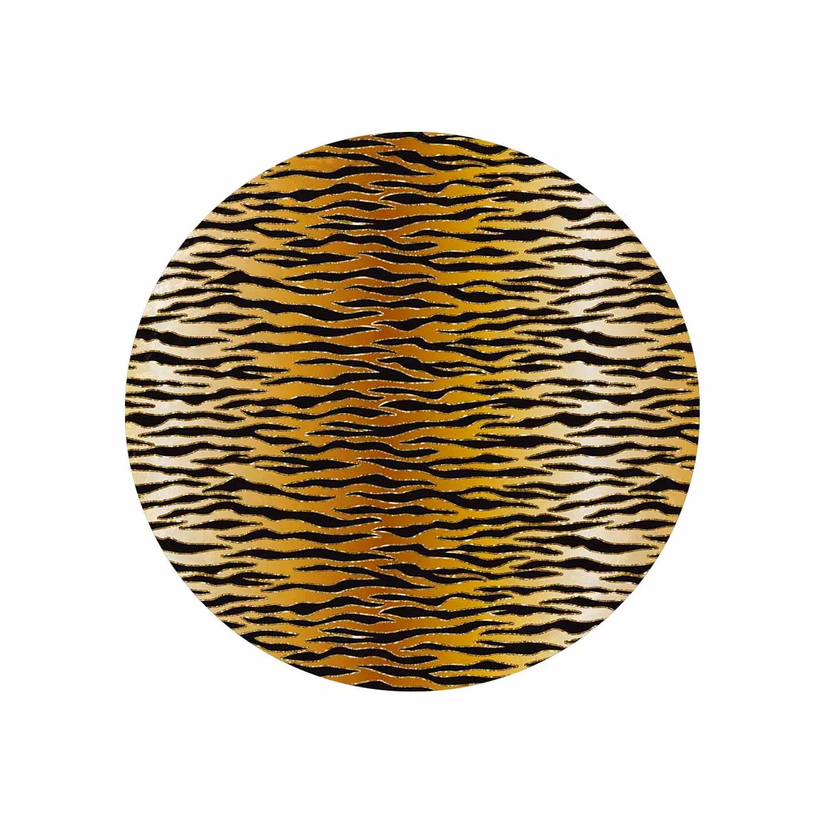 Glitter Gold Animal Print  Circular Micro Fleece Blanket 60"