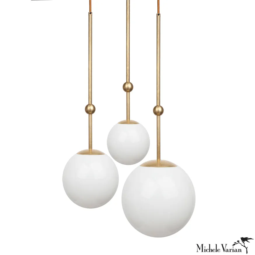 Globe and Ball Pendant Light 8 inch Brass