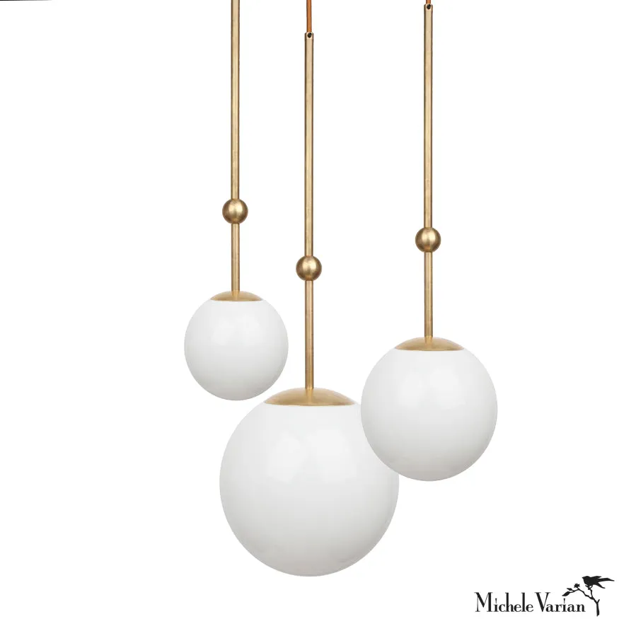 Globe and Ball Pendant Light 8 inch Brass