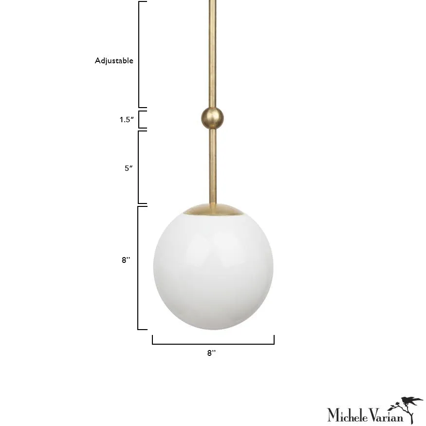 Globe and Ball Pendant Light 8 inch Brass