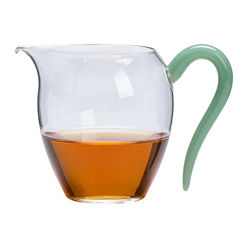 Gohobi Colourful Handle Glass Fair Cup Pitcher