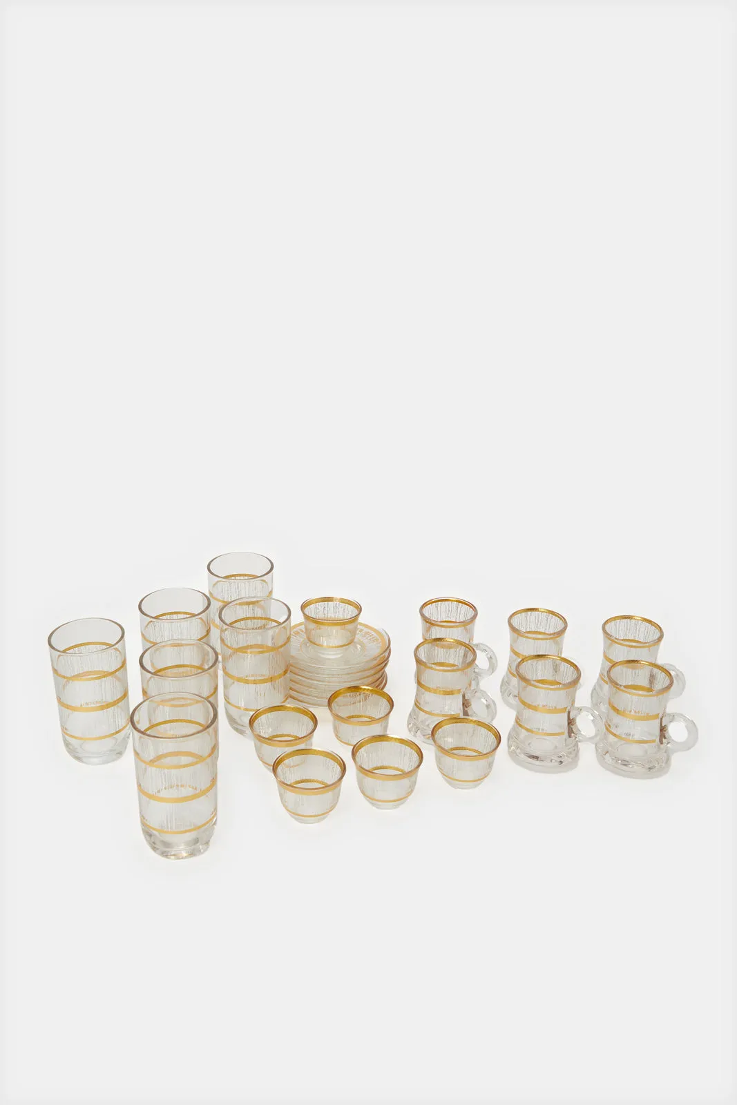 Gold Glass Drink Set (24 Piece)