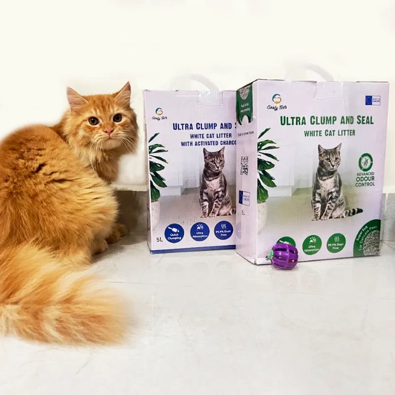 Goofy Tails Unscented White Bentonite Clumping Cat Litter for Cats and Kittens