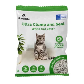 Goofy Tails White Bentonite Clumping Cat Litter for Cats and Kittens-Unscented