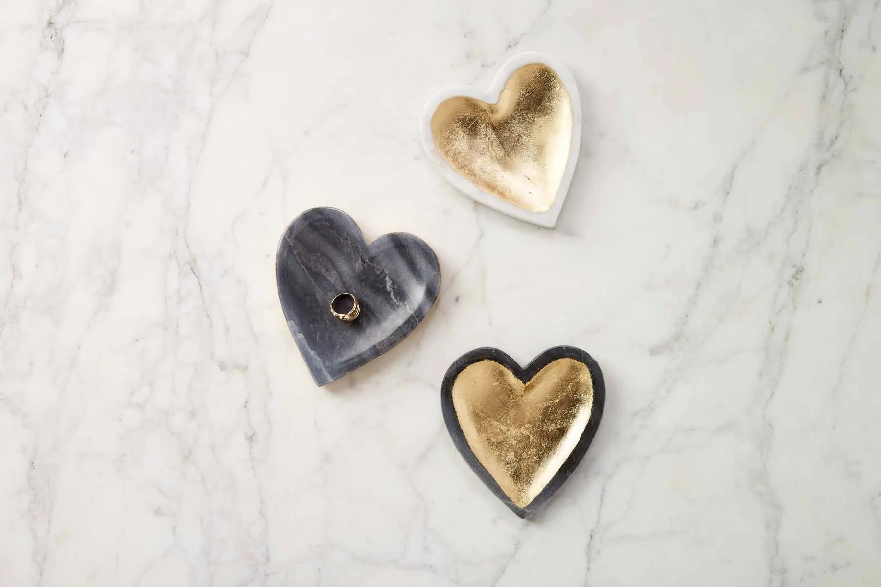 Gray Marble Heart Tray