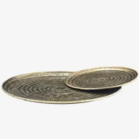 Hammered Aluminium Tray (set of 2)