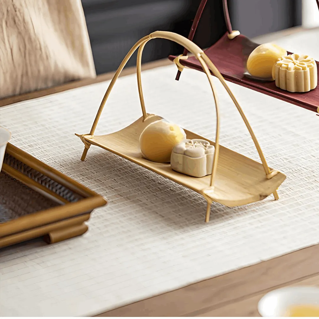 Handcrafted Zen-Inspired Bamboo Snack Tray