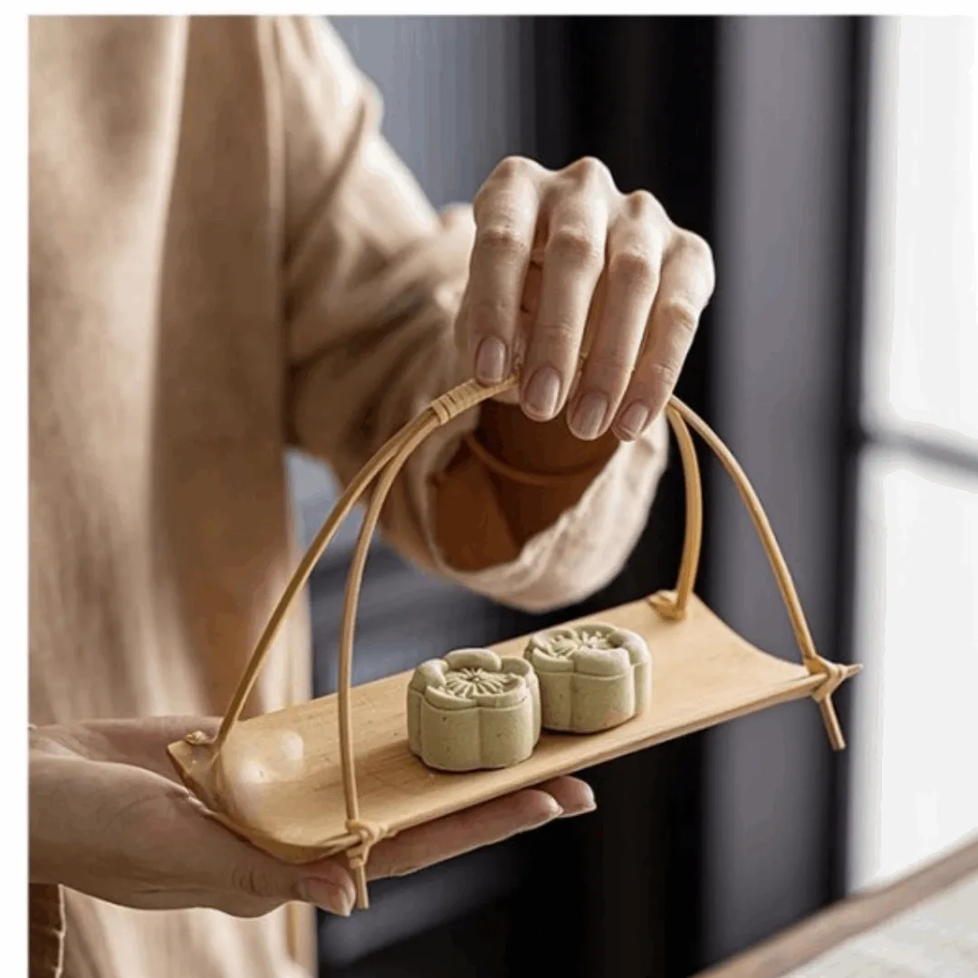 Handcrafted Zen-Inspired Bamboo Snack Tray