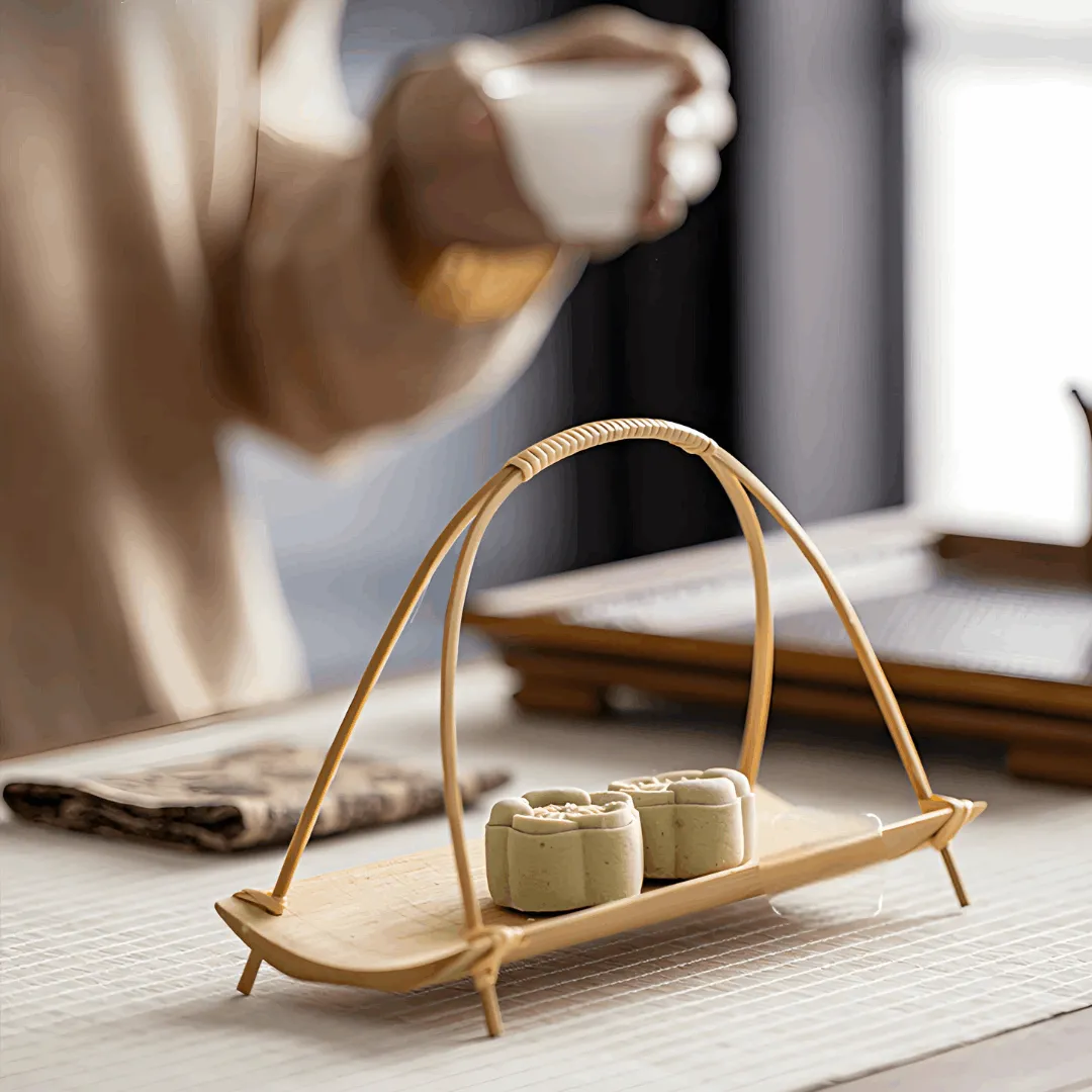 Handcrafted Zen-Inspired Bamboo Snack Tray