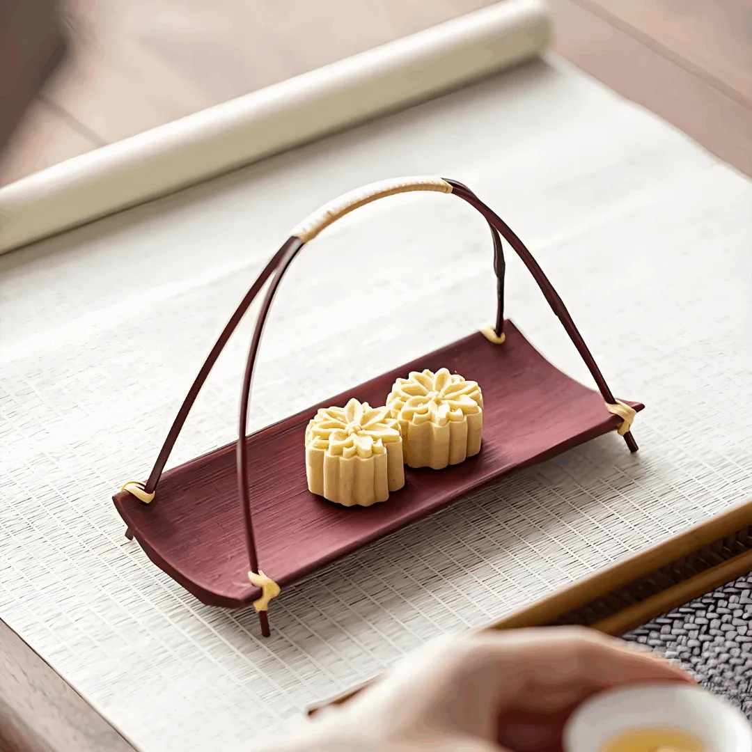 Handcrafted Zen-Inspired Bamboo Snack Tray