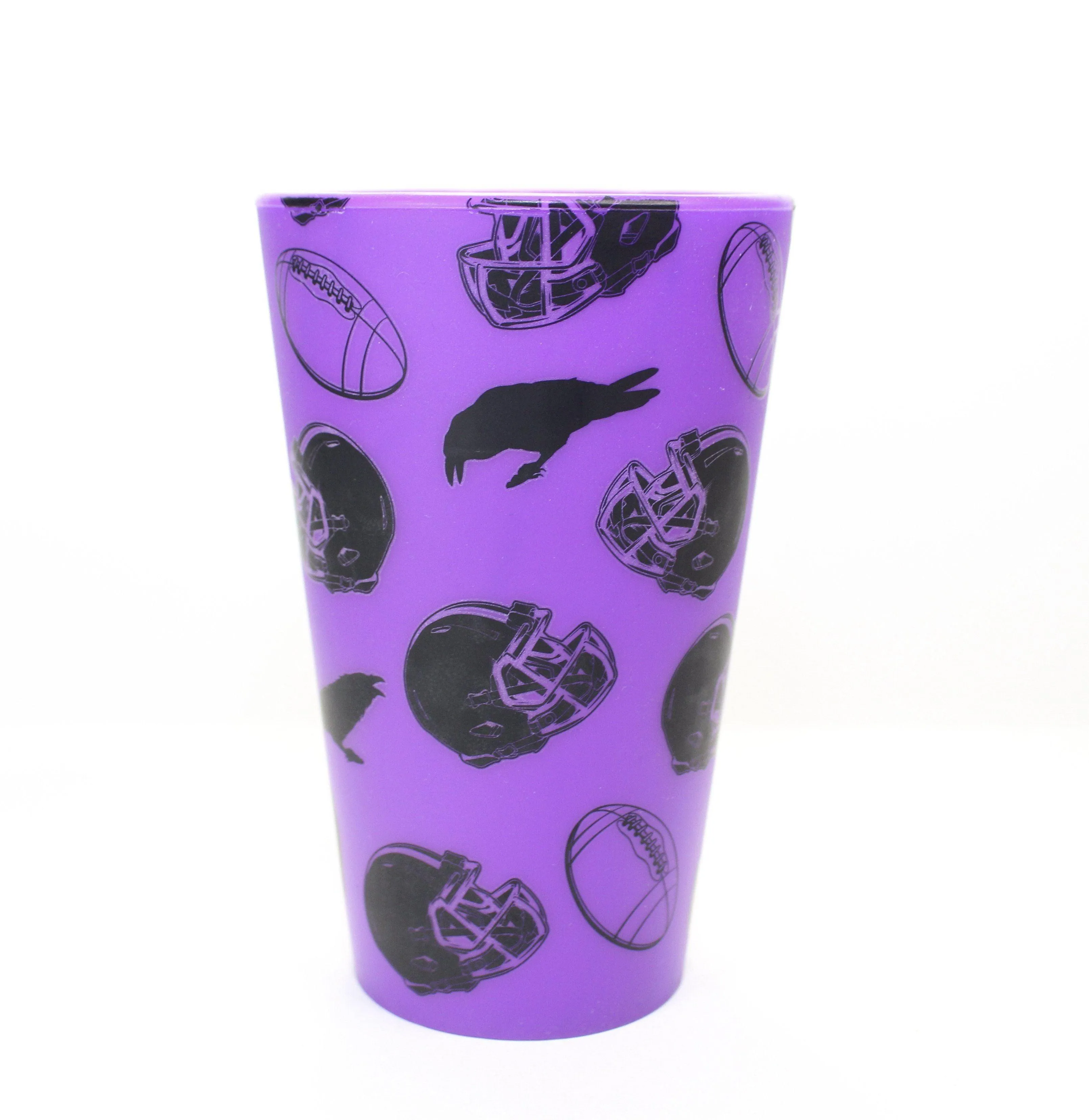 Helmet, Football, and Raven Pattern (Purple) / Silicone Pint Glass