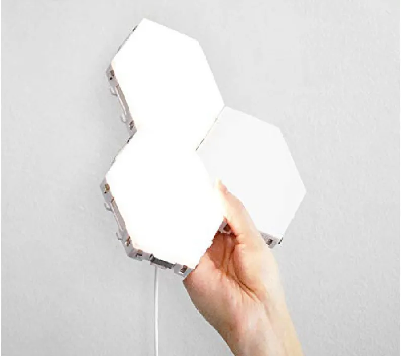 Hexagon LED Lights for Decorating The Wall During The Night and Joined Together By Magnets