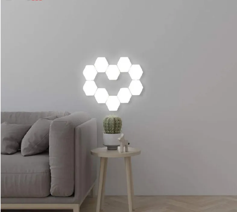 Hexagon LED Lights for Decorating The Wall During The Night and Joined Together By Magnets