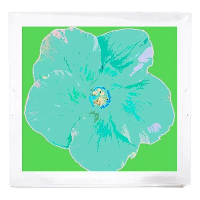 Hibiscus Colony 18x18 Acrylic Tray