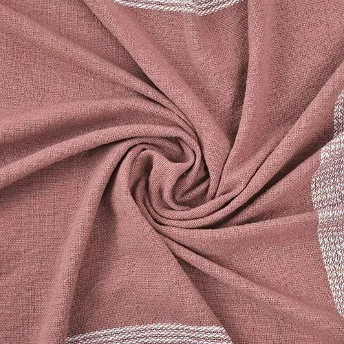 Highland 80287PSW Peachy Keen/White Throw Blanket