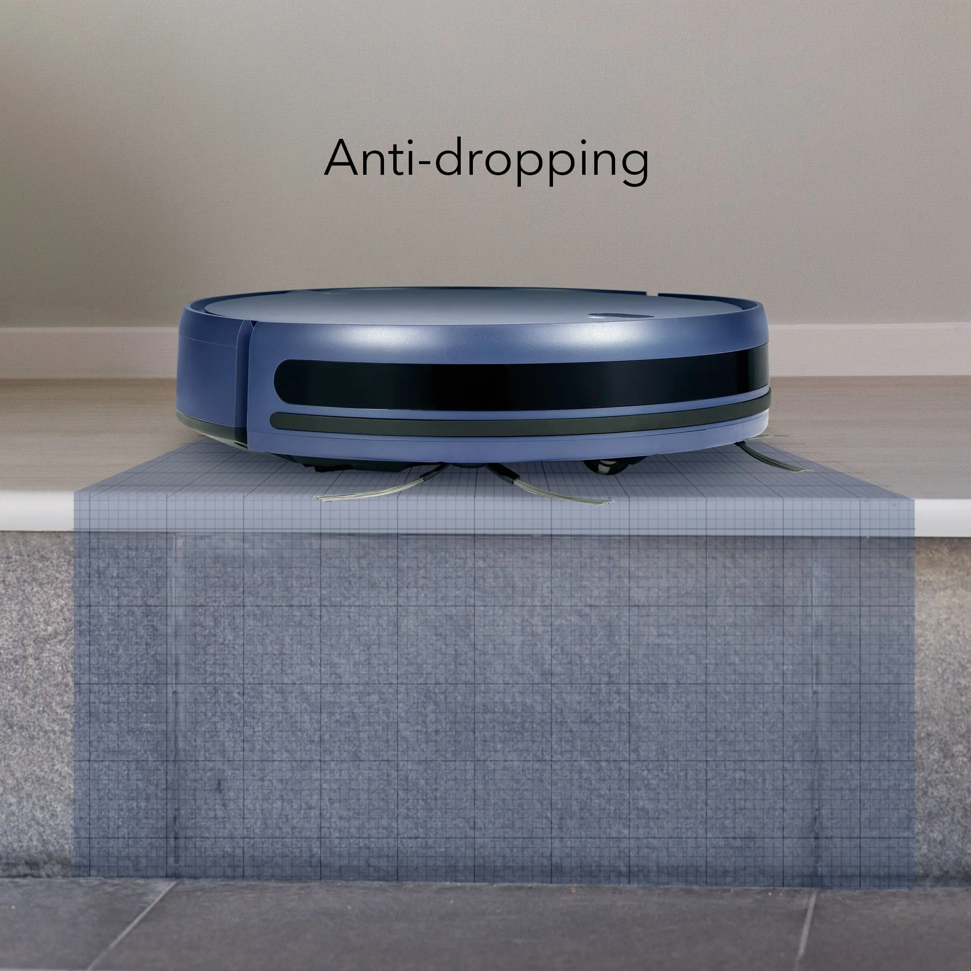 HOM Smart Robot Vacuum Cleaner & Mop - WiFi & App Control, Multiple Cleaning Modes, Self-Charging (Blue)