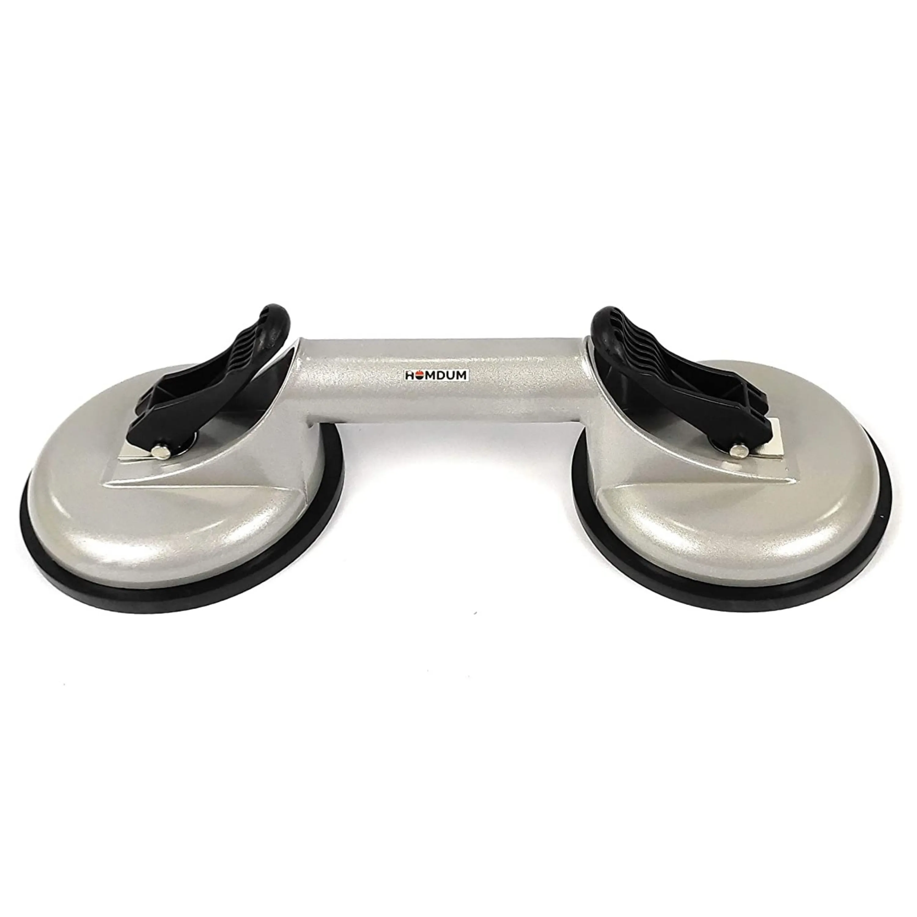 Homdum Aluminum 4.8” Lifting Suction Cup Plate Double/Two Handle Locking (2 claw) Sucker Flat Gripper for Lifting Mirror/Tiles/Granite slab, Heavy Duty Glass Lifter/car Dent Puller.