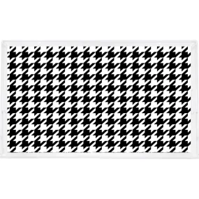 HOUNDSTOOTH BLACK WHITE 22.5X14.5 ACRYLIC TRAY