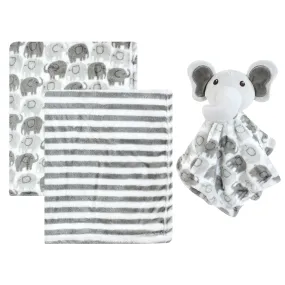 Hudson Baby Plush Blanket with Security Blanket, Unisex Elephant