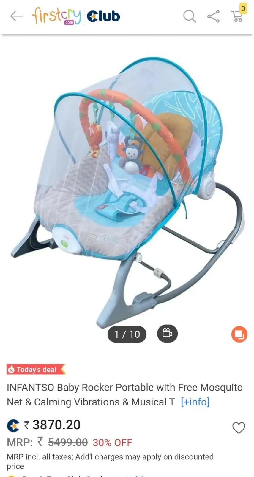 INFANTSO Portable Rocker with mosquito net