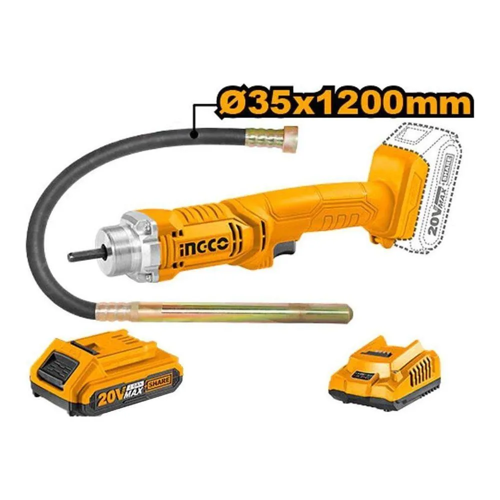 Ingco CCVLI2023011 Li-Ion Concrete Vibrator 20V