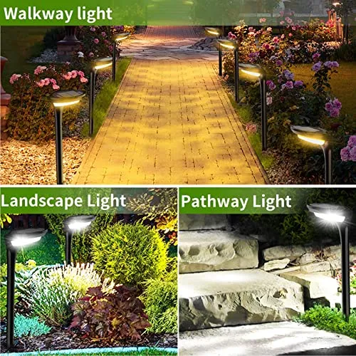 JSOT 150 Lumen Bright Solar Outdoor Lights,4 Pack Solar Pathway Lights Waterproof Landscape Lighting Path Light for Garden Decor Walkway Yard Driveway Holiday Decorative Lamp