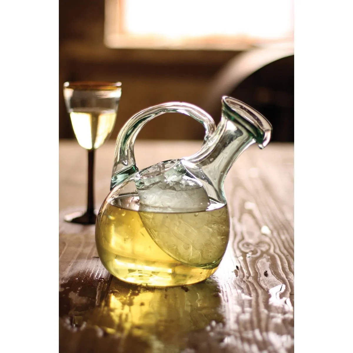 Kalalou - TILTED WHITE WINE DECANTER WITH ICE POCKET - CRL4047