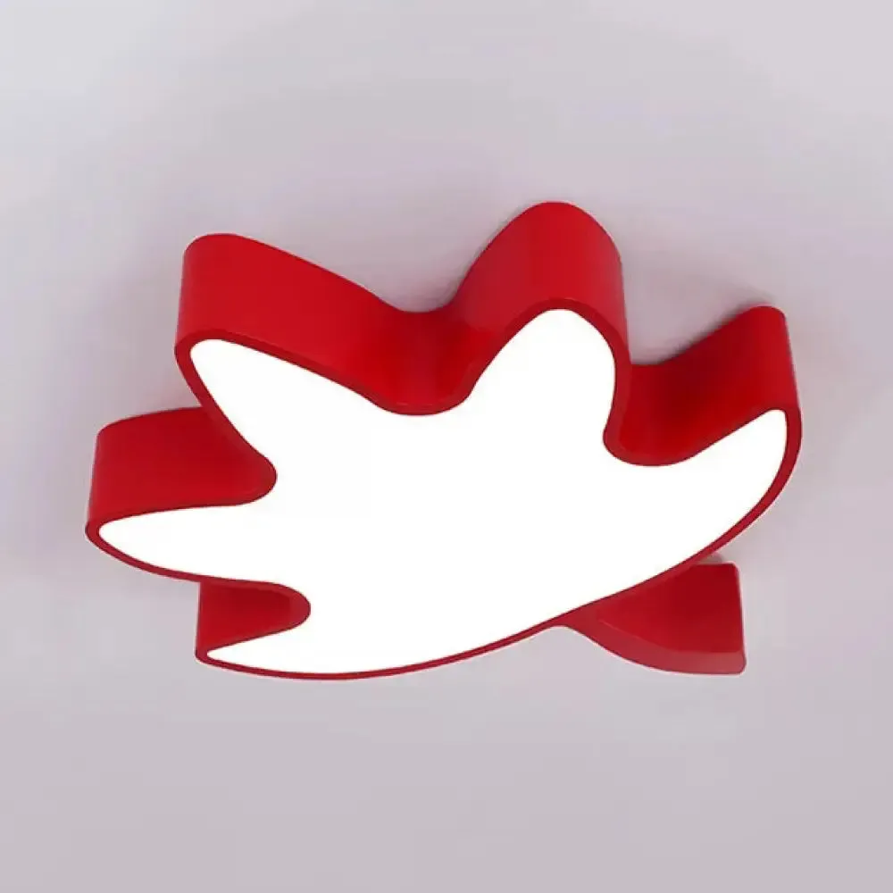 Kids' Maple Leaf Acrylic LED Ceiling Mount Light - Candy Colors for Shops