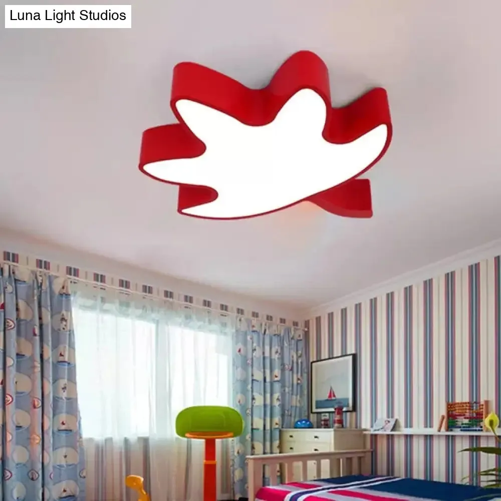 Kids' Maple Leaf Acrylic LED Ceiling Mount Light - Candy Colors for Shops