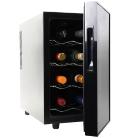 Koolatron 8 Bottle Wine Cooler, Black, Thermoelectric Wine Fridge, 0.8 cu. ft. (23L), Freestanding Wine Cellar, Red, White and Sparkling Wine Storage for Small Kitchen, Apartment, Condo, RV