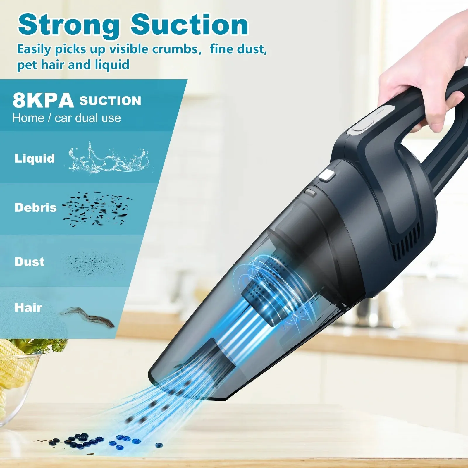 KOSIY TGSK833 Cordless Car Cleaner Portable Handheld Vacuum