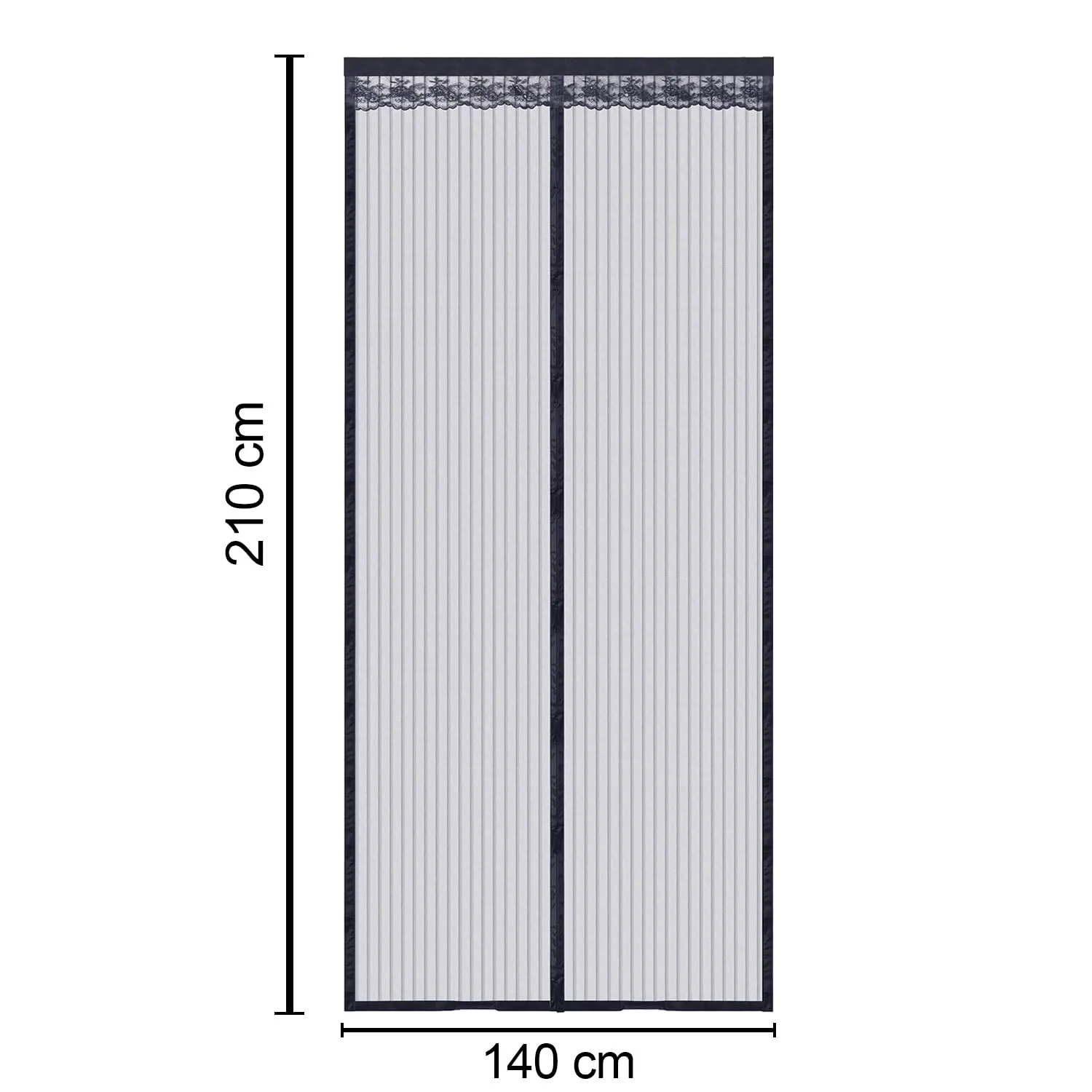 Kuber Industries Magnetic Mosquito Curtain | Insects Door-Balcony-Curtain | Mesh Magnetic Curtain for Window | Bugs-Mosquito-Insects Mesh Protector Net | JL210140BL | Black